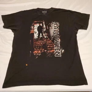 Halloween Michael Myers T-Shirt Horror Tee SZ L Black With Stain Near Logo 21x27 - Picture 1 of 16