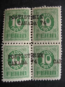 Canada postal strike 1974 overprint on Estonia MH block of 4 - Picture 1 of 2