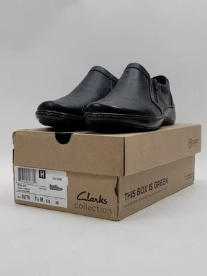 Clarks Mujer Cora Giny Mocasín Zapatos Planos, Negro Talla 7.5M Foto 1 de 4