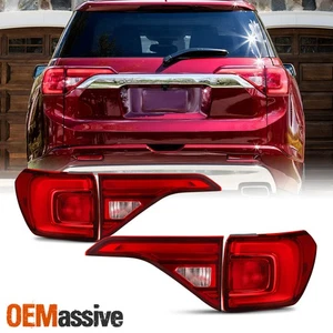 For 2017-2019 GMC Acadia LED Running Chrome Red Tail Lights Inner+Outer Pair L+R - Picture 1 of 12
