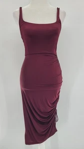 Intimately Free People Maroon Ruched Bodycon Tank Dress Size XS Sexy Evening - Picture 1 of 13