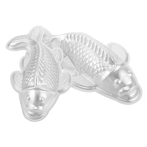 2pz Stampo da Forno a Forma di Pesce Alluminio 3D Koi Gelatina Torta Antiaderente Fondente - Foto 1 di 12