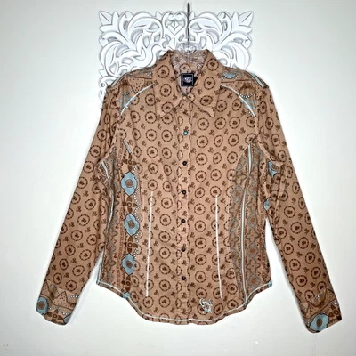 CAMISA CRUEL GIRL Para Mujer GRANDE Occidental Cuello Punta A Presión Mangas Largas Foto 1 de 4