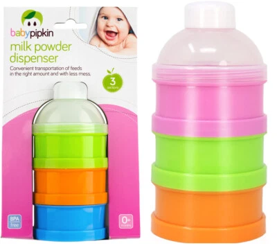 BABY PIPKIN Baby Milk Powder Dispenser X6 Storage Pots Formula Mix Container Snack BPA Free