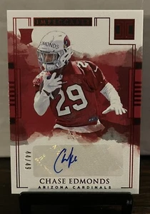 2018 Panini Impeccable Rookie Auto Red #44/49 Chase Edmonds #185 Rookie Auto RC - Bild 1 von 2
