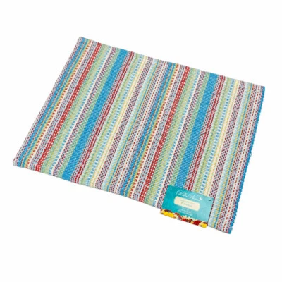 The Pioneer Woman Classic Chunky Stripe Ribbed Blue Reversible Single Placemat  - Image 1 of 4