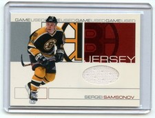 2001-02 IN THE GAME BE A PLAYER UPDATE SERGEI SAMSONOV GAME WORN JERSEY
