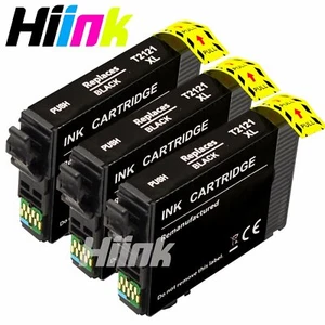 3PK T212XL 212XL BK Ink Cartridges For Epson 212 XP-4105 XP-4100 WF-2830 WF-2850 - Picture 1 of 2