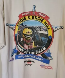 Vintage Eddie Hill 1988 racing T-shirt..INCREDIBLE DUAL SIDED COLOR POPS sz XL - Picture 1 of 7