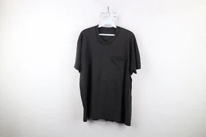 Vintage 90s Streetwear Mens XL Blank Sun Faded Cotton Pocket T-Shirt Black USA - Picture 1 of 14