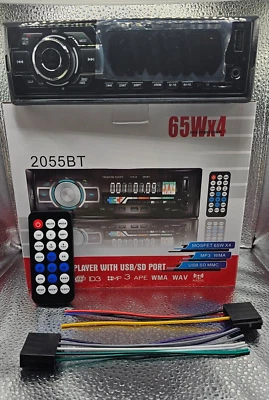 AUTORADIO STEREO AUTO VIVAVOCE BLUETOOTH AUX MP3 SD USB 260W 2055BT LED OFFERTA - Immagine 1 di 4