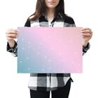 A3 - Pink Blue Triangle Pattern Abstract Poster 42X29.7Cm280gsm #16719