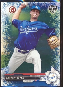 2017 Topps Holiday Bowman Andrew Sopko 29/50 Blue Winter Wonderland Dodgers - Picture 1 of 2