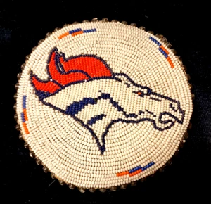 Hand Beaded Denver Broncos hanging coaster Check it Out! - Picture 1 of 4