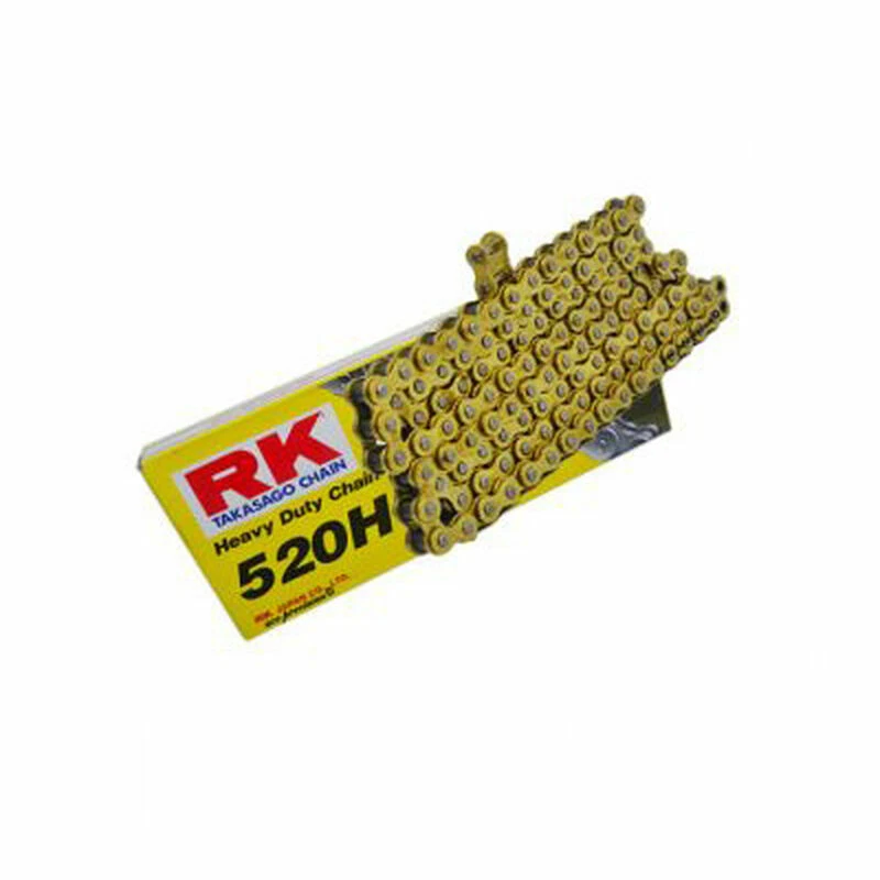 RK CHAIN CATENA H PASSO 520 CROSS ENDURO SENZA O-RING 120 MAGLIE ORO GOLD - Immagine 1 di 1