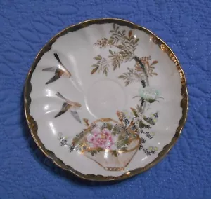 Asian Style Plate Saucer Decorative 5 inch Birds Flowers - Picture 1 of 5