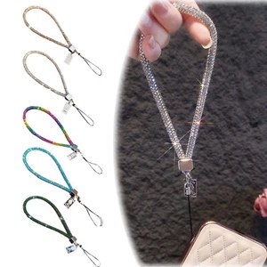 Crystal Phone Strap Full Pendant Wrist Strap Bling Keychain Strap For Woman - Photo 1 sur 25