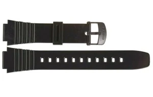 Neu Original Casio Ersatz Uhrenarmband Schwarz Uhr Band 10409322 für W-214HC - Bild 1 von 4