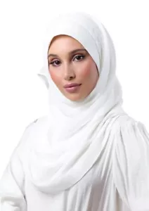 Instant Hijab for Women Premium Crinkle Chiffon Slip On Head Scarf with Inner... - Picture 1 of 6