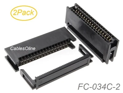 2Pack, 34-Pin Card Edge Female IDC Connector for 2.54mm Pitch Flat Ribbon Cable - Image 1 of 4