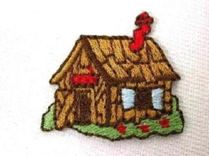 Country Cabin Embroidered Iron On Applique Patch - Picture 1 of 1