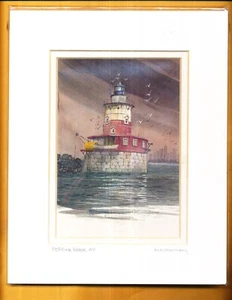 LOU McMURRAY ESTAMPADO EN ACUARELA FIRMADO FARO ROBBINS AREF, NY - Imagen 1 de 1