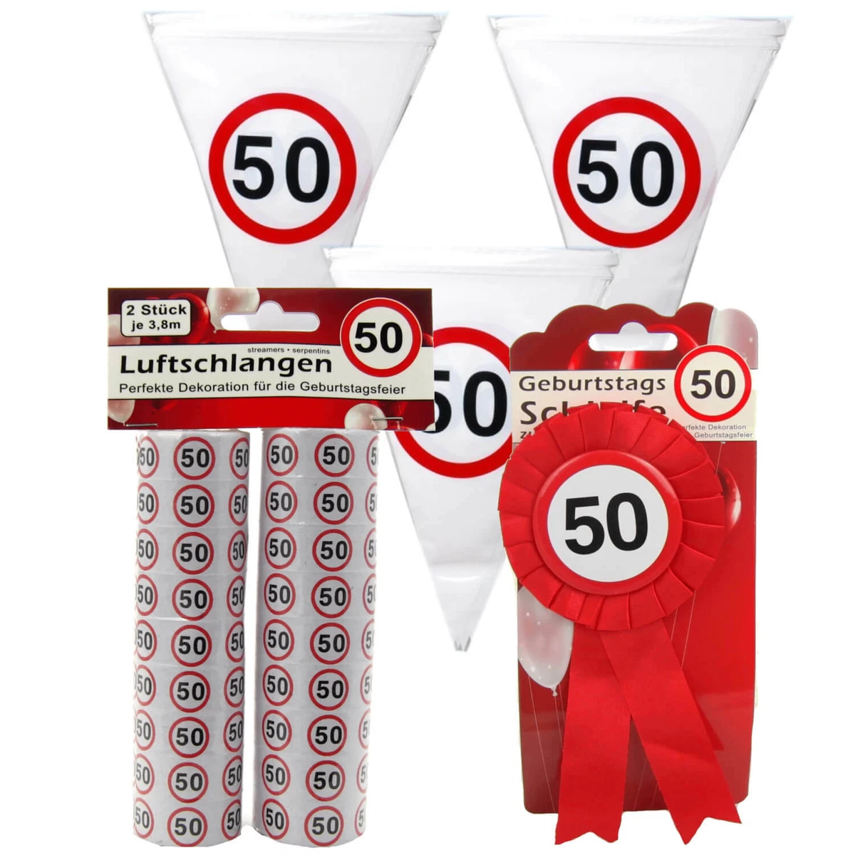 Amscan 50. Geburtstag Party-Set – Inkl. Hut, Brille, Schärpe, Perlenkette & Mehr, Bunt, Für Lustige Feiern