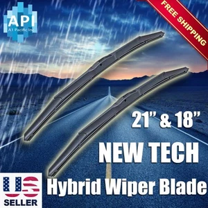 Hybrid Windshield Wiper Blades Bracketless 21" & 18" J-HOOK OEM QUALITY - Bild 1 von 4