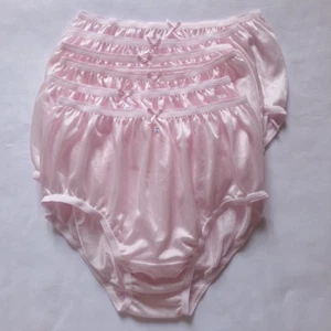 6pcs Pink Underwear Nylon Granny Panties Women Silky Soft Briefs Waist 28"-34"M - Picture 1 of 12