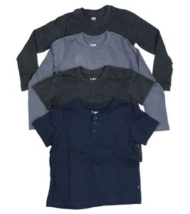Lee Lot Of 4 Boy’s Shirts (2) Short (2) Long Sleeve - Size 5 M Gray, Navy Blue - Picture 1 of 23