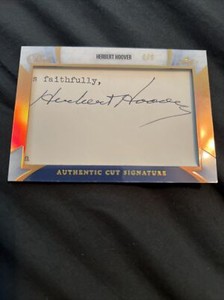 2018-19 Leaf Pearl Cut Signature Herbert Hoover CS-HH1 4/9 Autograph Auto Rare