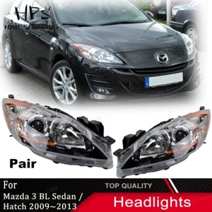 Pair LH+RH Head Light Lamp (Amber) For Mazda 3 BL Sedan / Hatch 2009~2013 LH+RH - Picture 1 of 3