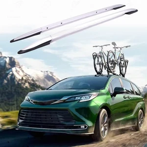 2PCS Silver Roof Side Rails Fit For 2021-2024 Toyota Sienna Crossbar Accessories - Picture 1 of 20
