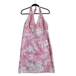 Vintage Y2K Torrid Pink And White Floral Halter Dress Size 16 USA Made - Picture 1 of 9