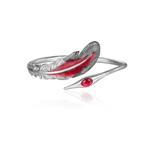 Portable Openable Feather Bangle Sturdy Alloy Crafted Wristwear Gift for Her - Picture 1 of 8