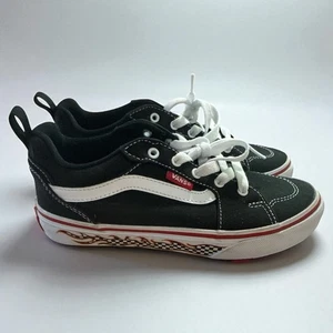 Vans Old Skool Sneakers Youth Size 2 Flame Checkered Black New Without Box - Picture 1 of 7