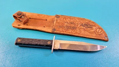 Cuchillo Bowie Vintage Corte Oeste Western Boulder Colo. EE. UU. + Funda TR570 Foto 1 de 4