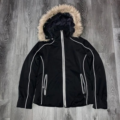 Chaqueta de esquí con capucha de piel Fera Ski para mujer Thermolite Y2K talla 8 Foto 1 de 4