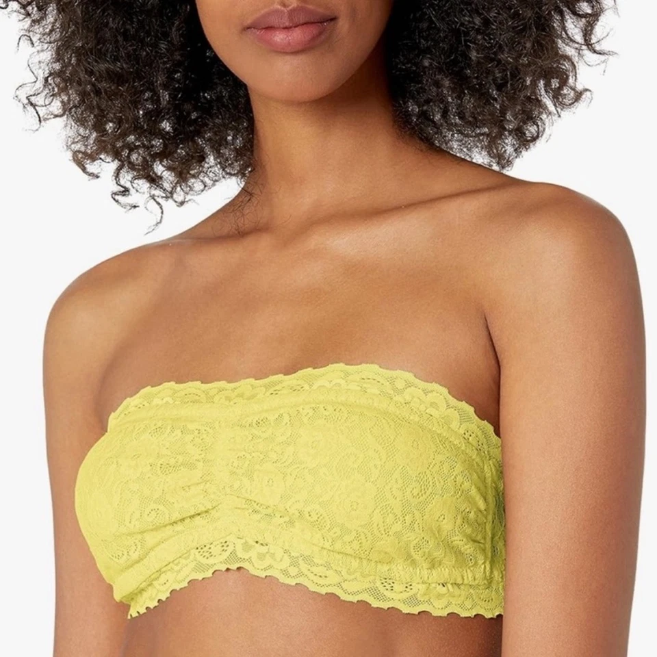 Cosabella Women's Adore Lace Bandeau Malibu Yellow Size Medium — 第 1/4 张图片