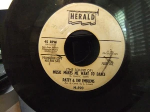 + PROMO NORTHERN SOUL* PATTY & THE EMBLEMS MUSIC MAKES ME WANT TO DANCE 45 VG+ - Picture 1 of 2