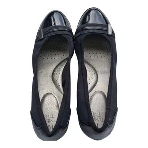 Time And Tru Damenschuhe mit Keilabsatz Größe 10 Slipper schwarz mit Absatz - Bild 1 von 5