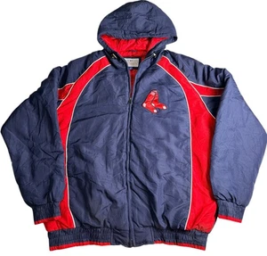 MLB Genuine Merchandise Hooded Jacket Men's XL Red Sox Blue Red Embroidered - Picture 1 of 12