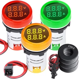 AC Volt Amp Meter, 3pcs AC 60-500V 100A Tensione Corrente Monitor Digitale LED D... - Foto 1 di 7