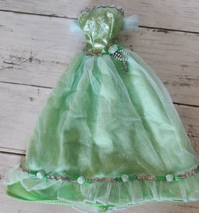Barbie Pink Label "Evening Sparkles" Green Rose Accents Dress Gown Doll Size - Picture 1 of 5