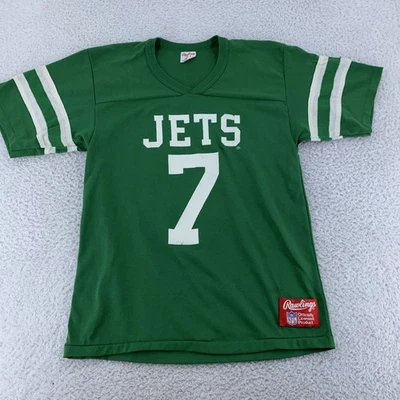 Camiseta deportiva de fútbol americano de colección New York Jets Boomer Esiason Rawlings #7 para hombre XS NFL Foto 1 de 4