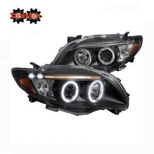 09-10 Toyota Corolla Base S TRD Proyector Carcasa Negra Faros Lámpara Halo - Imagen 1 de 4