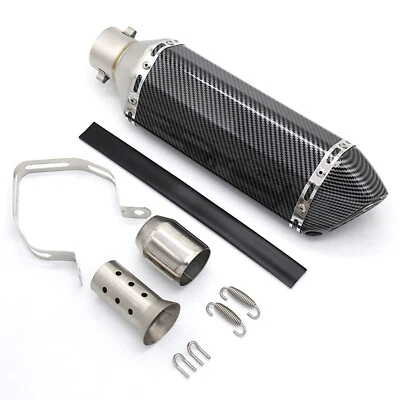 Tubo silenciador de escape de fibra de carbono 38-51 mm para moto scooter bicicletas de calle GP Foto 1 de 4