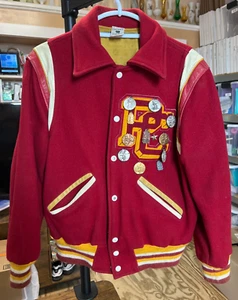 VTG '79-80 Wool & Leather Kaye Bros Varsity Track/Field Letterman Jacket, VG. - Picture 1 of 11