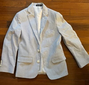 Boy Classic Blue Izod Seersucker Blazer size 8 - Picture 1 of 3