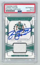 JASON TAYLOR Miami Dolphins Signed 35/99 NATIONAL TREASURES Patch Card PSA Auto